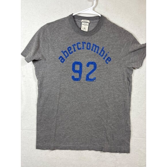 Abercrombie Kids XL Gray Muscle T-Shirt With Blue Embroidered Logo "92" - Picture 4 of 9